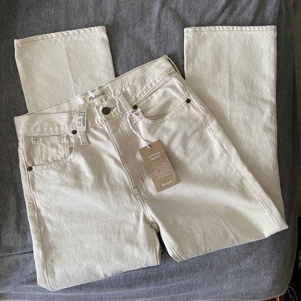 Madewell Retro Crop Bootcut Jeans Ecru Wash